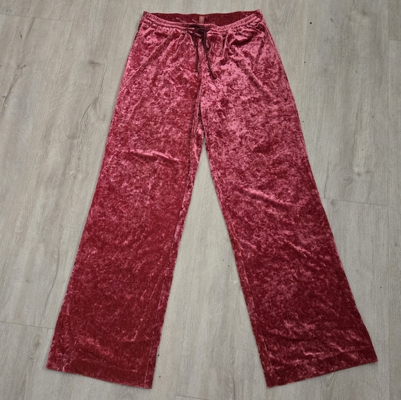 Staud Red Crush Velvet Flare Leg Pull-On Pants Size S - Picture 2 of 10